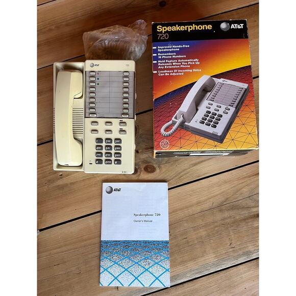Vintage AT&T Speakerphone 720 w/ original box. hands free speaker, Stores 16 #'s - Picture 2 of 6
